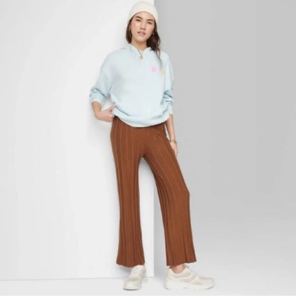 ASCOT + HART Josie Rib Knit Wide Leg Crop Sweater Pant Size M - Picture 3 of 12
